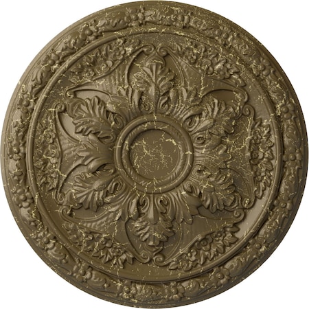 Ekena Millwork Baile Ceiling Medallion (Fits Canopies up to 3 1/4"), 20"OD x 1 5/8"P, Mississippi Mud Crackle CM20BLMMC